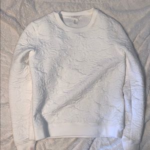 white forever 21 floral sweater
